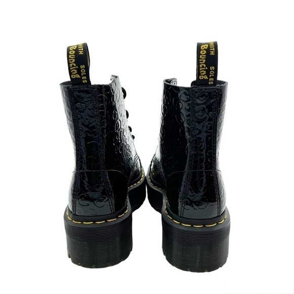 New Dr. Martens Sinclair Lamper Leopard Black Patent Ankle Boots Size 5 Docs dm - Picture 4 of 12